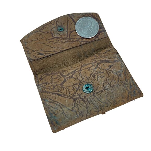 Vintage Leather Souvenir Wallet Niagara Falls With Snap Closure - Picture 3 of 6